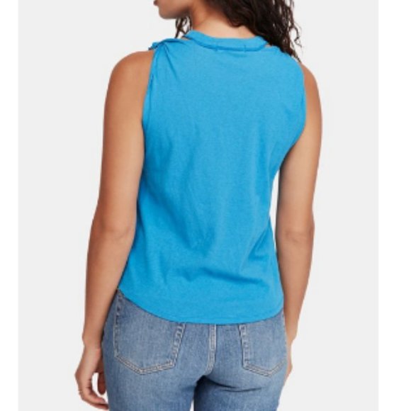 We The Free Free People Sleeveless Crew Neck Tank Top Size XSmall Lapis New - Picture 3 of 8